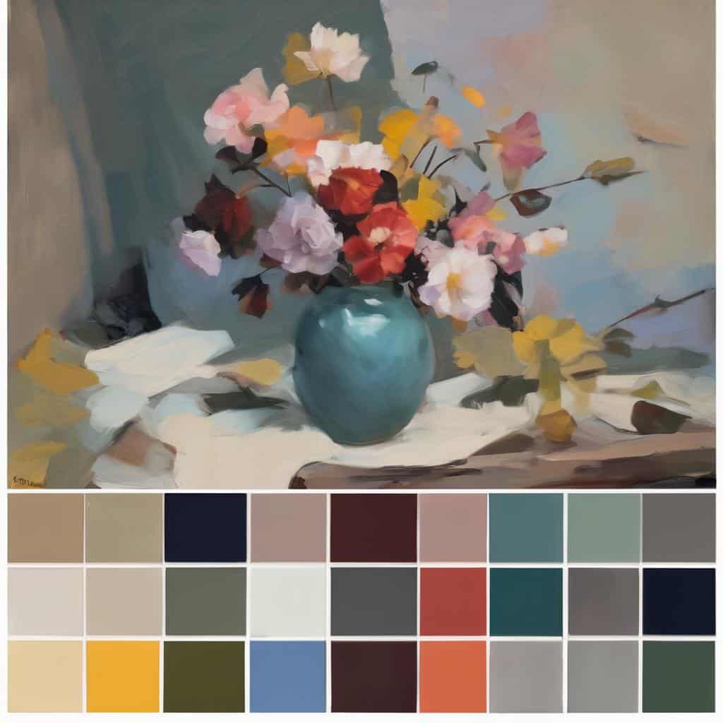 Ζωγραφική με ανθοστοιχία σε βάζο, καλλιτεχνικές ιδέες που σημάδεψαν εποχές, ζωγραφικό έργο σε ζωγραφική, σύγχρονες καλλιτεχνικές ιδέες και έμπνευση, πίνακες που εξελίχθηκαν στη σύγχρονη τέχνη, έμπνευση από φυσικά στοιχεία και χρώματα.