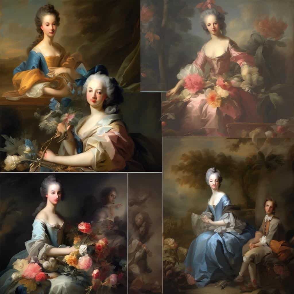 Αρχαία πορτρέτα και τοπία με ρομαντική και κλασική αισθητική, εμπνευσμένα από καλλιτεχνικές ιδέες που σημάδεψαν εποχές και ανήκουν σε ιστορικές πινακίδες.